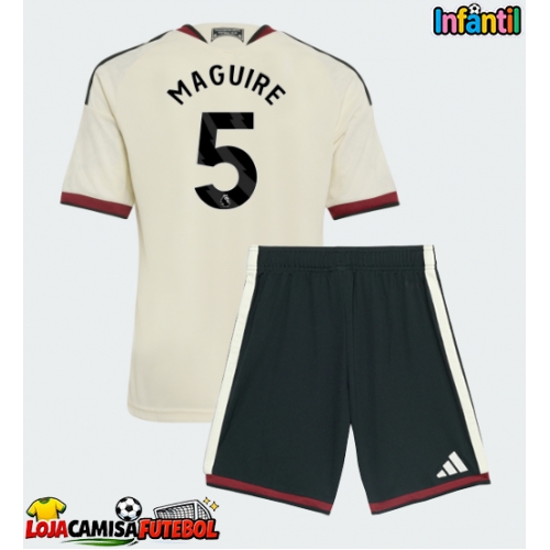 Camisa de Futebol Manchester United Harry Maguire #5 Equipamento Alternativo Infantil 2026-27 Manga Curta (+ Calças curtas)